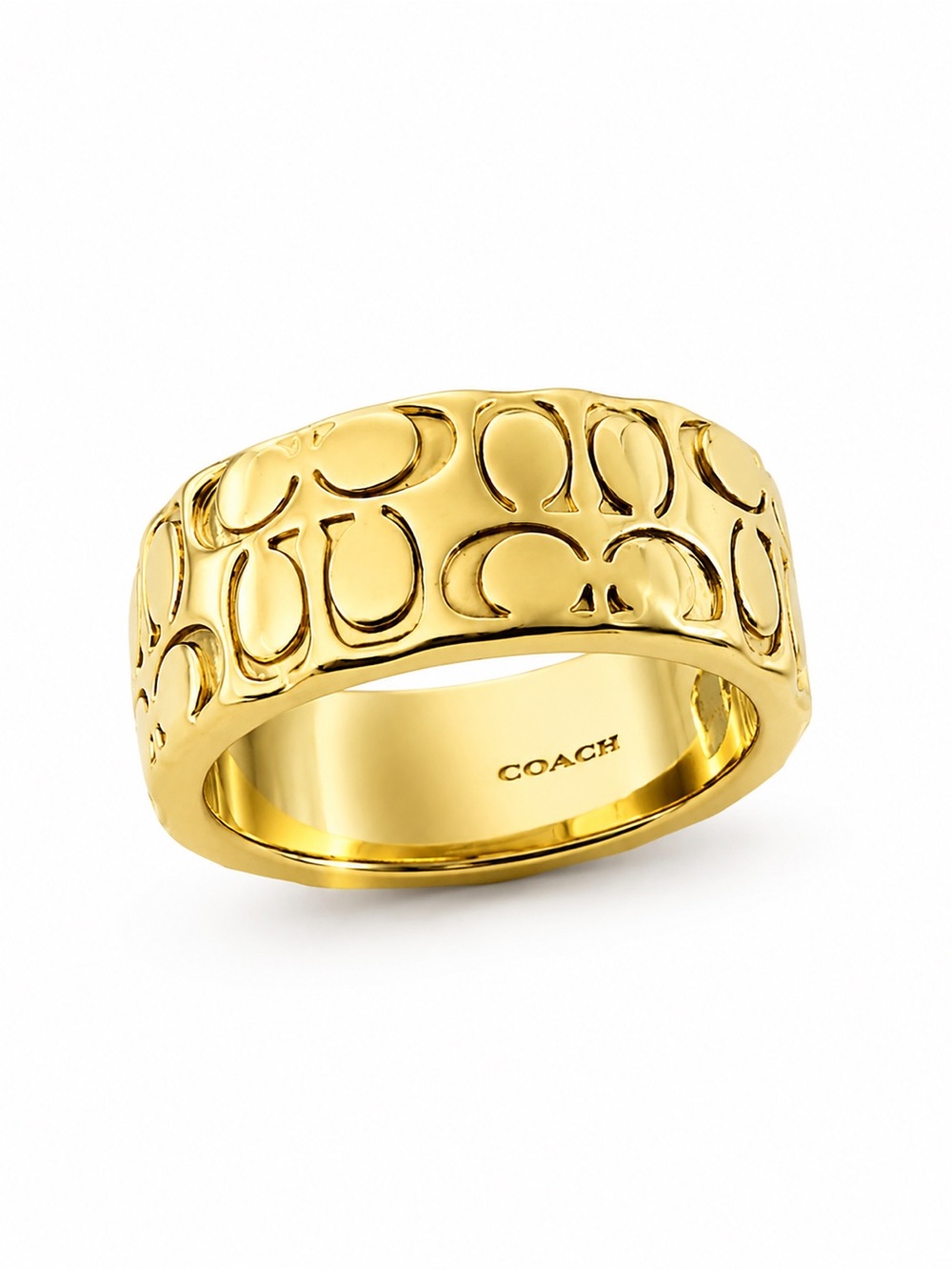 Coach Gold Signature C-Pattern Band ring